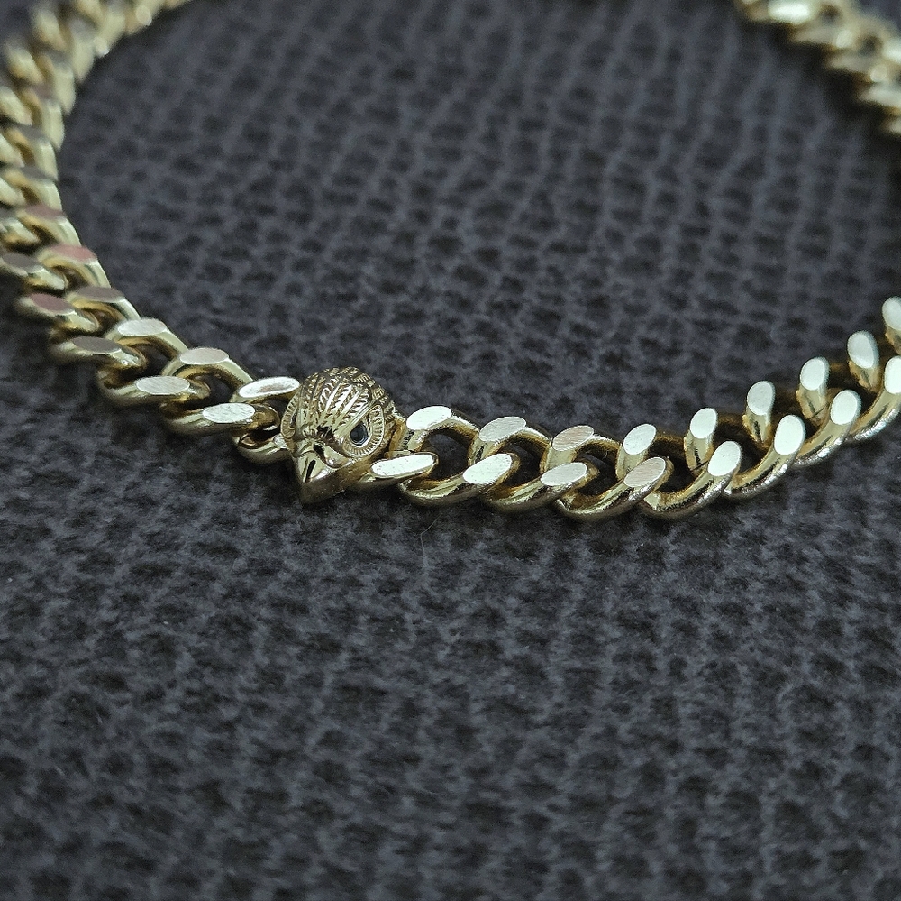 Kurt Geiger Gold Chain Bracelet with Pavé Animal Head Accent - Picture 8 of 16